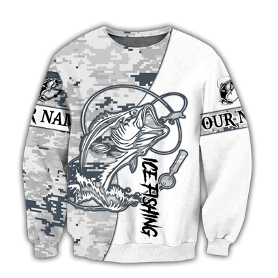 Ice Fishing Unisex Shirts Custom Name Hoodie 3D All Over Printed Cornbee