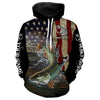 Cornbee Musky Fishing 3D American Flag Patriotic Customize Name All Over Print Hm - Hoodie