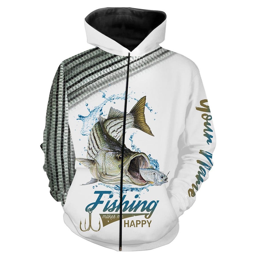 Cornbee Striped Bass ( Striper) Fishing Customize Name 3D All Over Printed Shirts Personalized Fishing  Hm - Hoodie