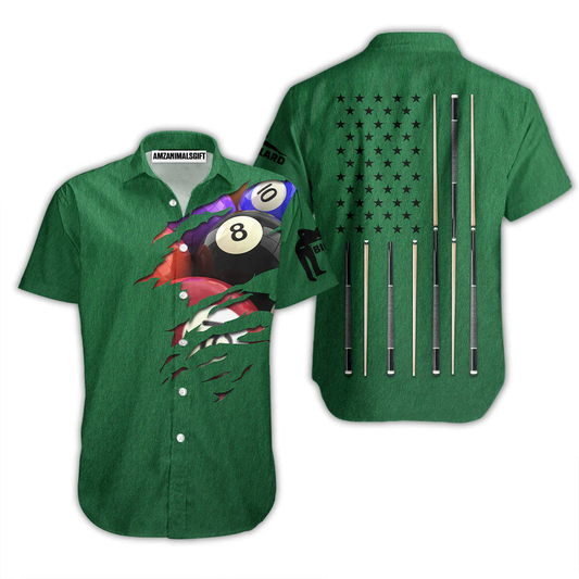 Billiards Aloha Hawaiian Shirts For Summer, 8 Ball Pool Billiards Green Hawaiian Shirt For Men Women, Gift For Friend, Family, Billiard Lovers Cornbee