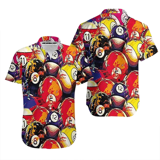 Billiards Aloha Hawaiian Shirts For Summer, Amazing Ball Pool Billiard Red Hawaiian Shirt Outfits For Men Women, Gift For Friend, Billiards Lovers Cornbee