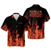 Personalized Flame Bowling Button-Down Personalized Name Hawaiian Shirt Cornbee