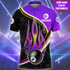 Personalized Name Purple and Black Strike Ball 8 Billiard  Unisex Shirt Cornbee