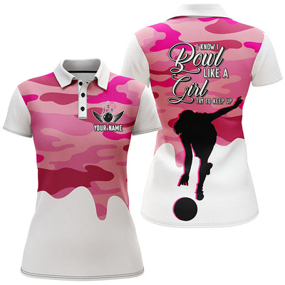 Personalized Bowling Pink Camo Pattern Personalized All Over Printed Shirt For Women Cornbee