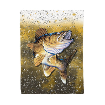 Walleye Fishing Skin Throw Fleece Blanket Awesome fishing gift Cornbee