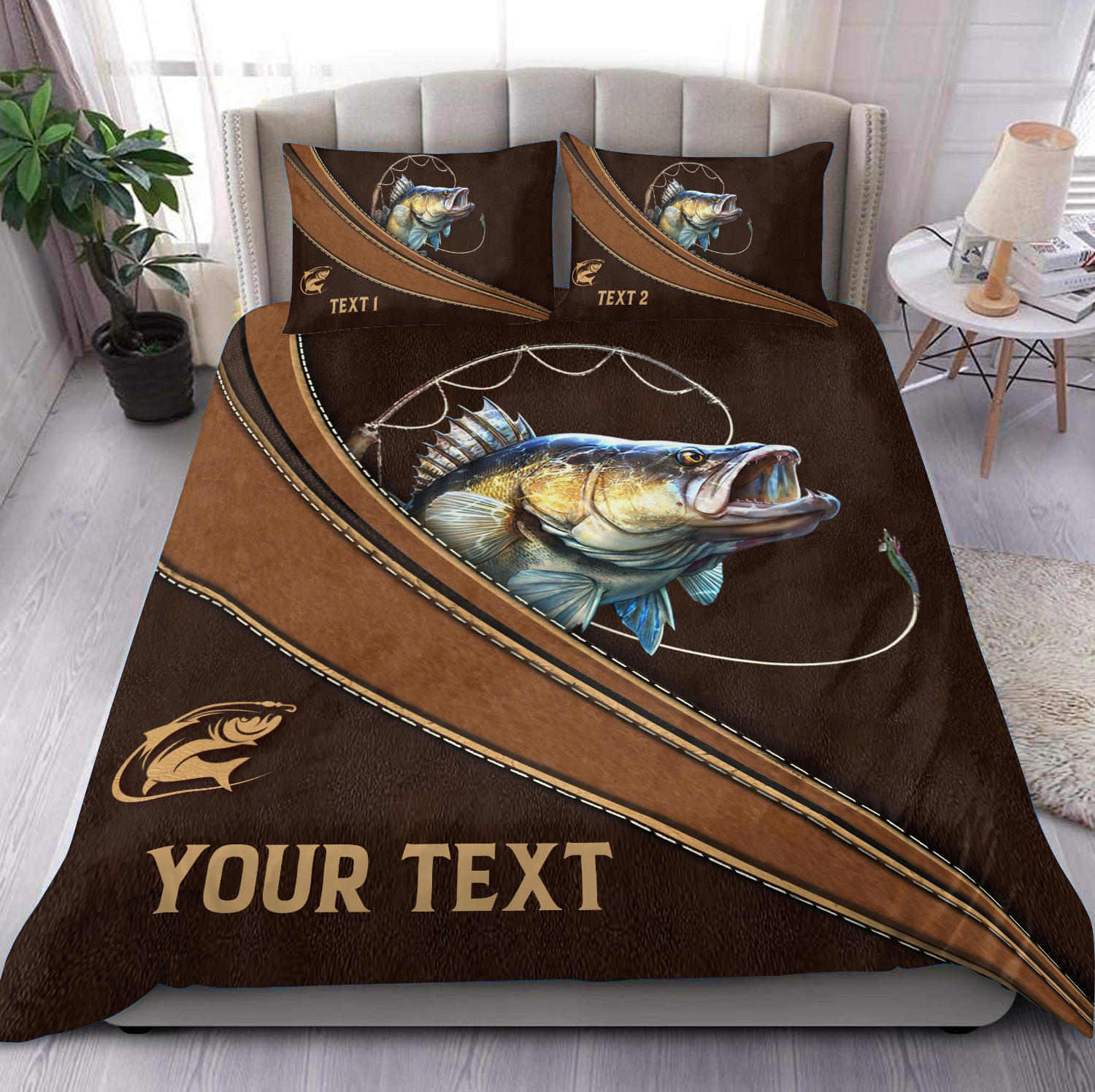 Fishing Personalized Bedding Set, Personalized Gift for Fishing Lovers46 Cornbee
