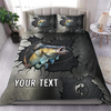 Fishing Grey Steel Pattern Personalized Bedding Set, Personalized Gift for Fishing Lovers43 Cornbee