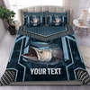 Fishing Silver And Blue Pattern Personalized Bedding Set, Personalized Gift for Fishing Lovers72 Cornbee