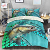 Fishing Turquoise Personalized Bedding Set, Personalized Gift for Fishing Lovers75 Cornbee
