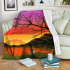 Beautiful Sunset fishing ChipteeAmz's art soft fleece throw blanket, gift for fishing lovers Cornbee