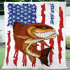 Redfish fishing American flag funny Red drum art custom name fishing fleece blanket Cornbee