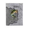 Custom Bass Fishing fleece blanket, fishing gift idea for Men, Dad Cornbee