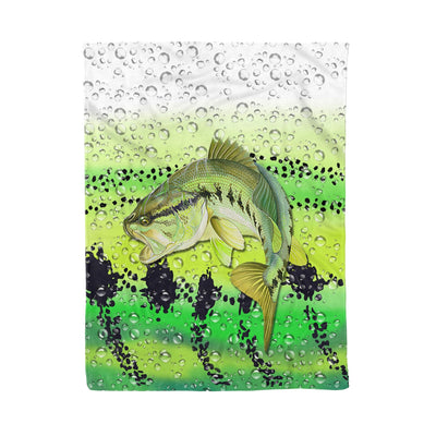 Bass Fishing Skin Throw Fleece Blanket Awesome fishing gift Cornbee