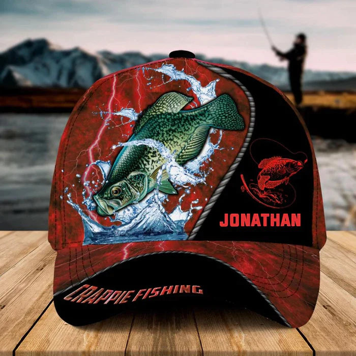 Personalized Crappie Fishing Red Cap Cornbee