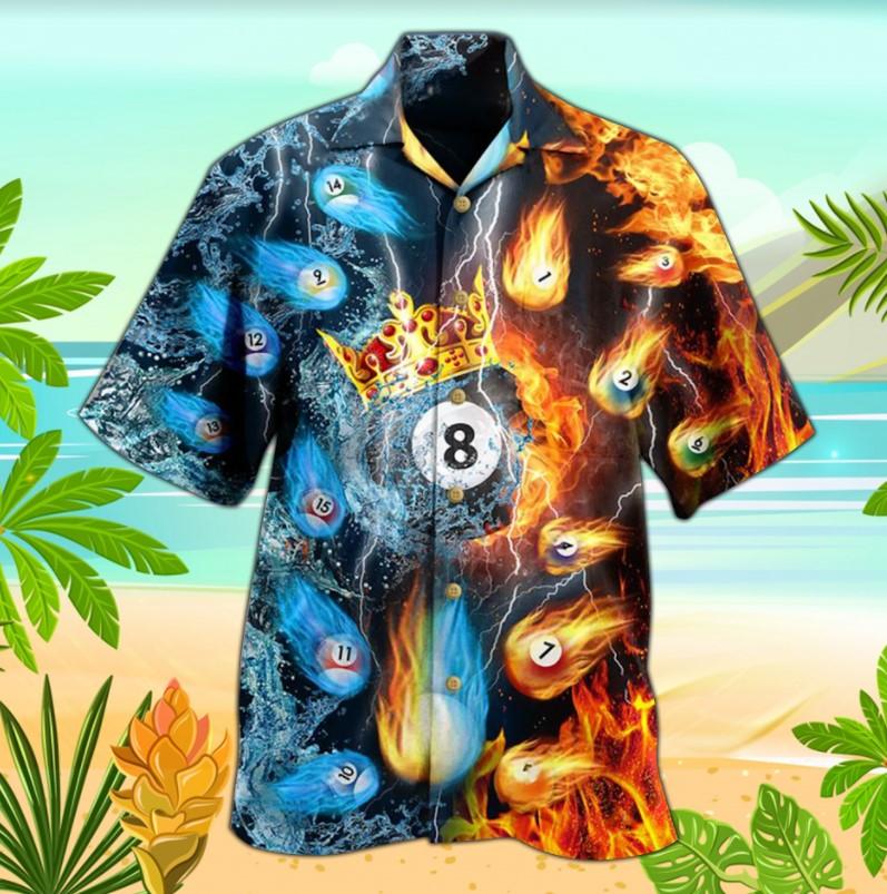 Billiards Aloha Hawaiian Shirts For Summer, Billiard Fire and Water Hawaiian Shirt Outfits For Men Women, Gift For Friend, Billiards Lovers, Team Cornbee