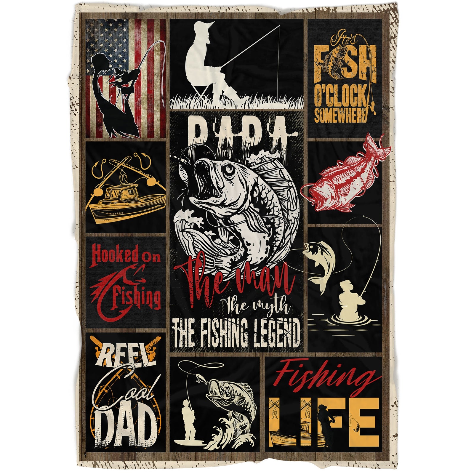 Personalized Bass Fishing American Flag Custom Long Sleeve Fishing