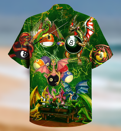 Billiard Hawaiian Shirt, Dragon Aloha Hawaiian Shirt For Summer, Dragon And Billiard Balls Love Life Cool Hawaiian Shirt For Men Women, Dragon Lovers Cornbee
