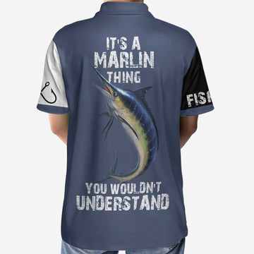 Deep Sea Fishing Men Polo Shirt, Fishing Is A Reel Deal It's A Marlin Thing Shirt For Men, Gift For Fishing Lovers Cornbee