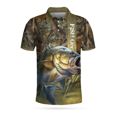 Fish On Yellow Men Polo Shirt, Fishing River Underneath Polo Shirt, Best Fishing Shirt For Men, Gift For Fishing Lovers Cornbee