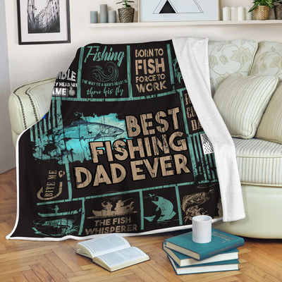Best Fishing Blanket Dad Ever Blanket | Special Father's Day, Birthday, Christmas Gift, Beautiful Fishing Fleece Throw for Father Cornbee