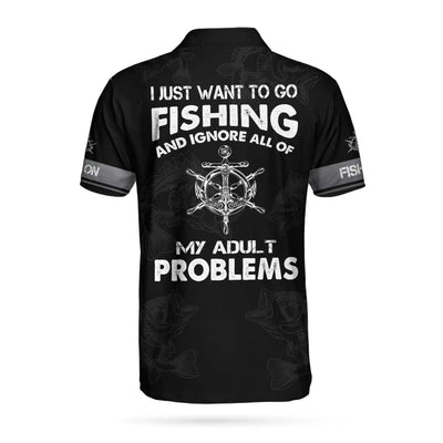 Fishing Anchor Men Polo Shirt, Go Fishing And Ignore All Of My Adult Problems Polo Shirt, Reel Deal Shirt For Men - Gift For Fisher, Fishing Lovers Cornbee