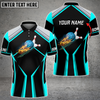 Personalized Cyan Bowling And Pins Fire Premium  Name 3D Shirt Cornbee