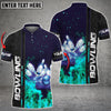 Personalized Dark Blue Bowling Cyan Flame  All Over Printed Shirt Cornbee