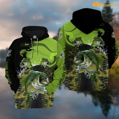 Cornbee Custom Name Fishing Shirt 3D Full Print Bass Fishing Hoodie Tshirt Hu2711