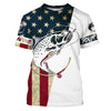Personalized Rainbow Trout Fishing American Flag Long Sleeve Fishing Shirts, Patriotic Fishing gifts Cornbee