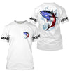 Tuna Fishing American Flag Custom performance Long Sleeve Fishing Shirts, Patriotic Fishing gifts Cornbee