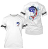 Mahi Mahi Fishing American Flag Custom Long sleeve performance Fishing Shirts, Patriotic Fishing apparel Cornbee