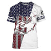 Walleye Fishing American Flag Custom Long Sleeve performance Fishing shirts, personalized Patriotic Fishing Cornbee