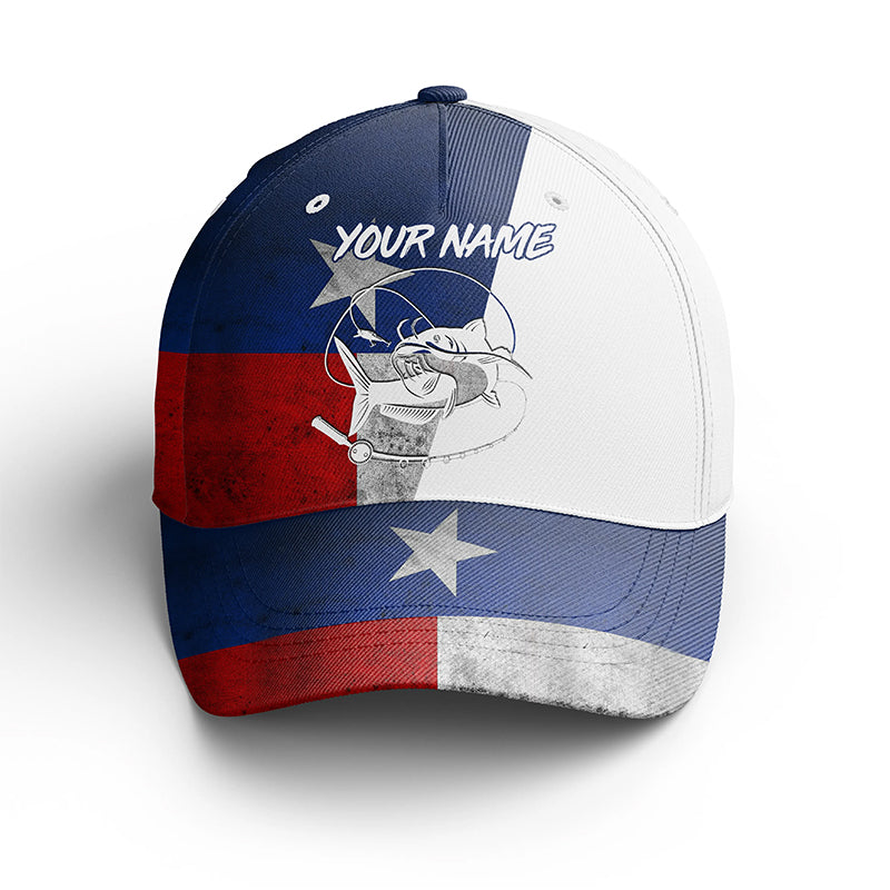 Custom Texas Catfish Fishing Hat, Texas Flag Baseball Fishing Cap For Men And Women Cornbee