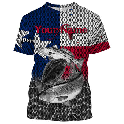 Texas Slam Custom Texas Flag Long sleeve Fishing Shirts UPF 30+, TX Tournement Fishing Shirts Cornbee