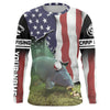 Carp Fishing American Flag Custom Long Sleeve Fishing Shirts, Patriotic tournament Fishing Shirts Cornbee