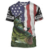 Bass Fishing 3D Flying American Flag Patriot 4th of July Custom name All over print shirts Cornbee