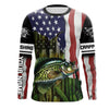 Crappie Fishing American flag personalized UV Protection Long sleeve performance Fishing tournament Shirts UPF Cornbee