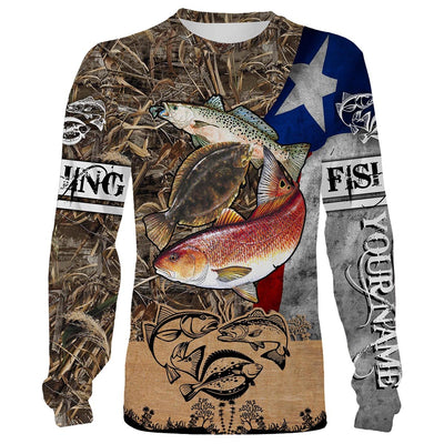 Texas Slam Flag Fishing Custome Name 3D All Over Printed Shirts Personalized Fishing gift For Men Cornbee
