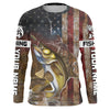Personalized American Flag Walleye Fishing Shirts, Patriotic Walleye Fishing Apparel Cornbee