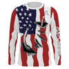 US Fishing Fish Hook American flag UV protection custom long sleeves shirts UPF 30+ Patriotic fishing apparel Cornbee