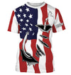 US Fishing Fish Hook American flag UV protection custom long sleeves shirts UPF 30+ Patriotic fishing apparel Cornbee