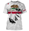 CA Fishing 3D Fish Hook California Flag UV protection quick-dry Custom long sleeves shirts UPF 30+ personalized fishing apparel gift for Fishing lovers Cornbee