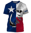 Custom Texas Flag Texas Fishing 3D Fish Hook UV Protection Long Sleeve UPF 30+ personalized fishing apparel gift Cornbee