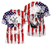 American Flag Skull Fish Hook Long Sleeve Fishing Shirts, Personalized Patriotic Fishing Gifts FEB21 Cornbee