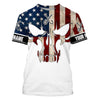 American Flag Fishing skull Fish reaper Custom Long sleeve Shirts UV, personalized Patriotic Fishing gifts Cornbee