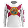 Custom Florida Flag Shirts, Patriot Long Sleeve Performance Shirts UV Protection Upf 30+ Cornbee