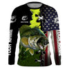 Personalized Largemouth Bass American Flag Fishing Shirts, Patriotic Bass Fishing Cornbee