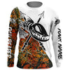 Orange Camo Custom Bow Fishing Shirts, Bowfishing Uv Long Sleeve Fishing Shirts Cornbee