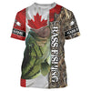 Bass Fishing Canada Flag Custom name All over print shirts - personalized fishing gift Cornbee