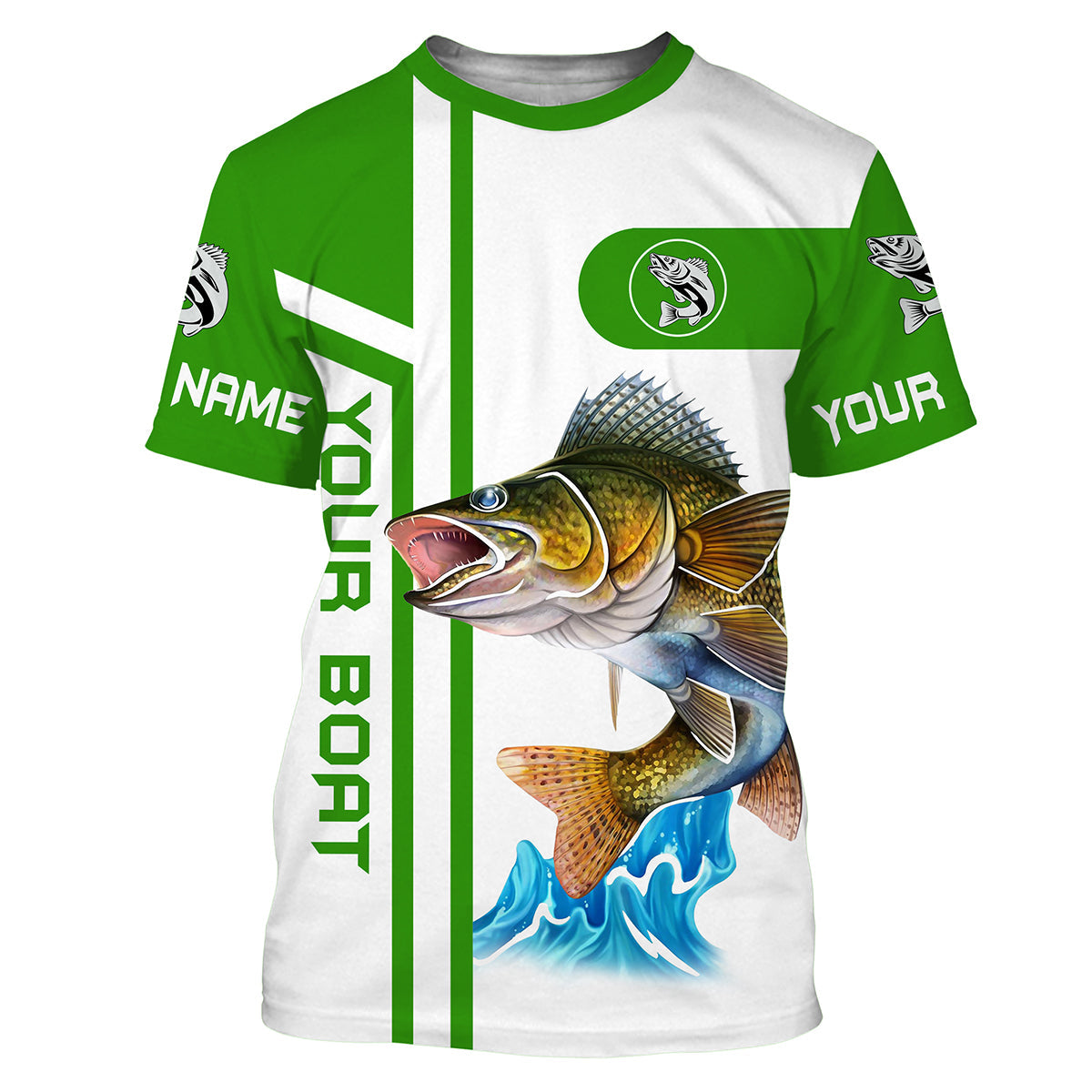 Walleye fishing Customize name and boat name 3D All Over Printed Tshirt Cornbee